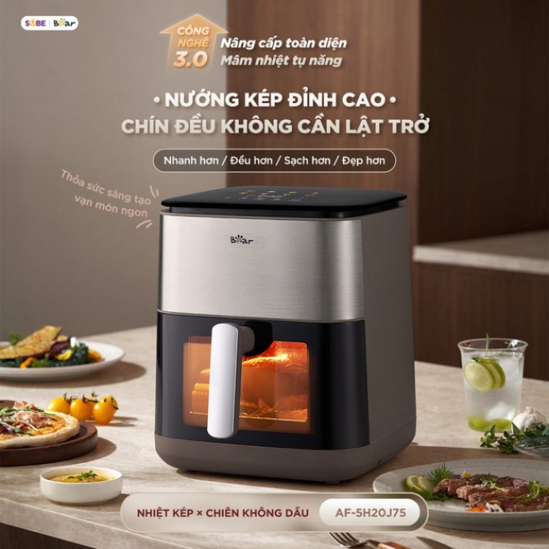 [SALE 20/10] Nồi chiên không dầu Bear 6.2L AF-5H20J75